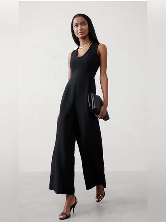 GAP Pants - NWT-GAP Black Linen-Blend Seamed Jumpsuit, Small